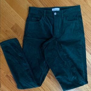 LOFT Forest Green Velvet Skinny High-rise Pants size 4